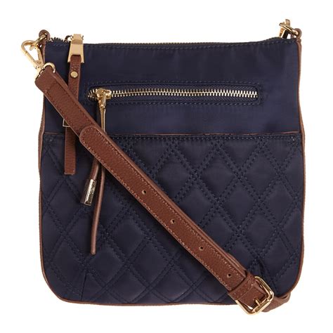 navy blue nylon crossbody bag.